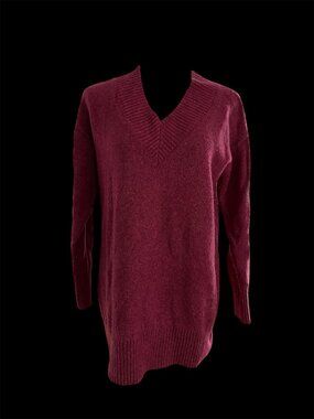 LOFT Outlet Burgundy V-Neck Long Sleeve Sweater Women's Size Small